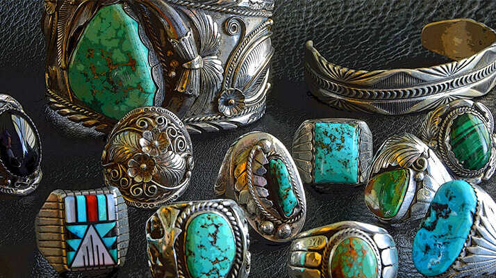 Native American Coin Silver Turquoise Ring