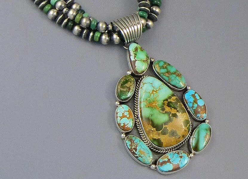 Unbelievable turquoise south west inspired Glass Pendant jewelry