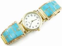watch gold turquoise